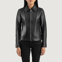 LE Vixen Black Classic Collar Leather Jacket - £111.37 GBP+