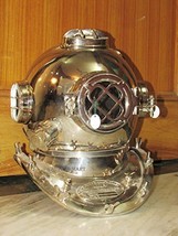 NauticalMart Diving Divers Helmet Nickel Finish Marine Deep Water Helmet - $6,205.68 MXN