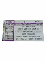 JOAN OSBORNE MOORE THEATRE SEATTLE CONCERT TICKET STUB 12/2/2000 - $8.00