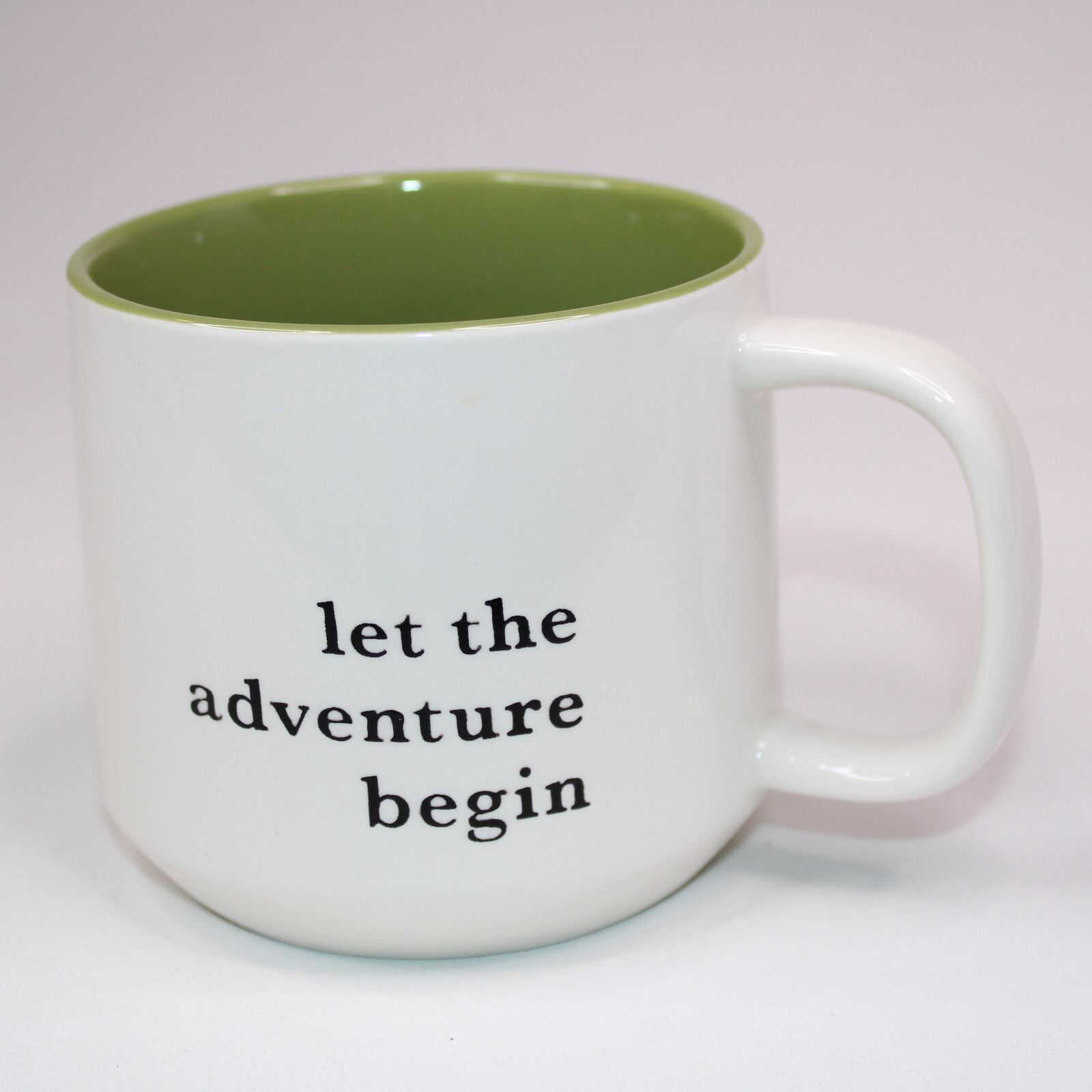 Let The Adventure Begin Coffee Mug Tea Cup Threshold Stoneware Green And... - $11.64