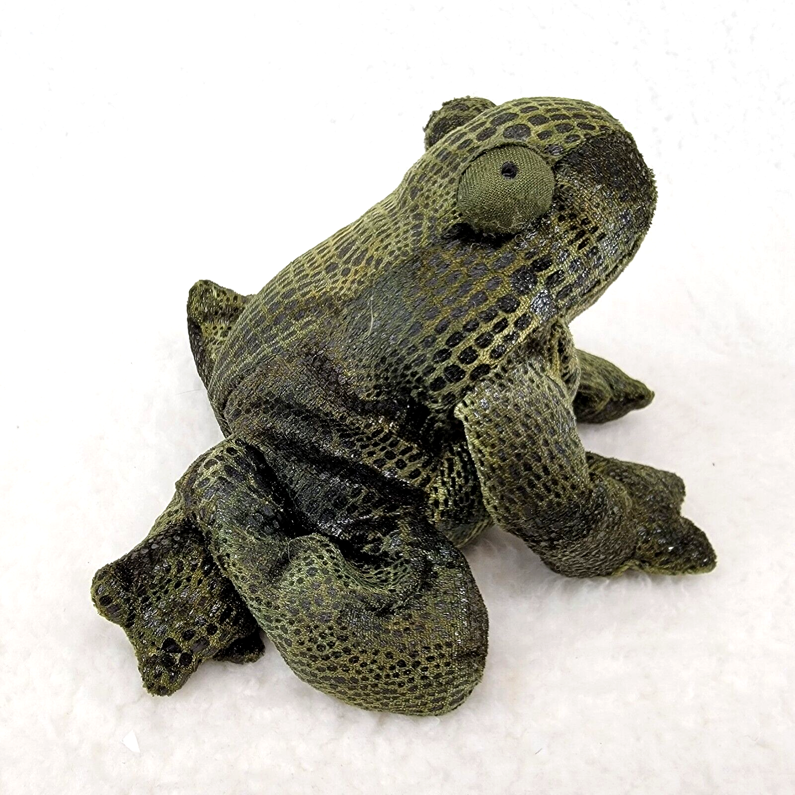 Russ Berrie Frog Plush Flemington Green Realistic Stuffed Animal Vtg 1997 Zonie - $14.49