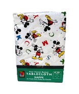 Mickey Unlimited Disney Tablecloth Vinyl Flannel Backed Round 60 inch New - £27.09 GBP