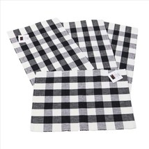 Kinara Madison Buffalo Check Black and White Place Mats Set 4 Aprox 13x1... - $19.79