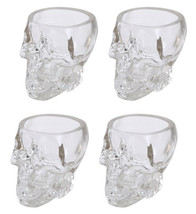 Set of 4 Translucent Acrylic Skeleton Skull Face Liquor Shot Glass Shooters - £23.97 GBP