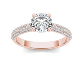 14K Rose Gold 1 1/2ct TDW Diamond Pave Engagement Ring - £3,476.34 GBP