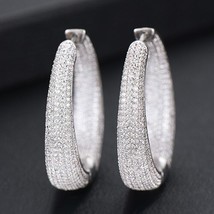 New Design Hot Women Summer Holiday Party Occasion Hoop Earrings Top Shiny Cubic - £41.04 GBP