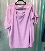 Jillian N 3x Plus Woman’s Lavender Shirt Crew Neck Raised Dots - $9.66