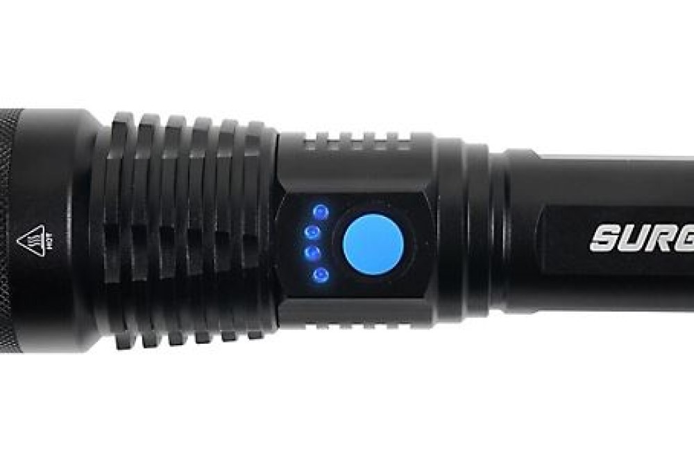 Surge HHL4065AS Aluminum 1,000 Lumen Rechargeable Tactical LED Flashlight, Black Item image 4