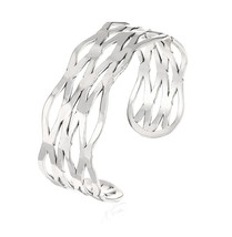 Lucky Brand Silver-Tone Twisted Cuff Bracelet - £111.73 GBP