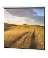84&quot; X 84&quot; Manual Pull Down Projector Screen 1:1 Format Hd Home Movie The... - £78.95 GBP