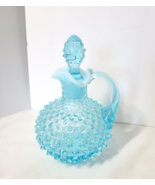 Blue Aqua Hobnail Cruet with Stopper Fenton Hard to Find All Color Incl ... - £96.91 GBP