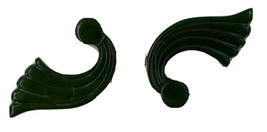 Lot 2 Pair of Jade Green Novelty Swirl Art Deco Bakelite Coat Clasps 3.5&quot; - £19.67 GBP