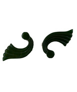 Lot 2 Pair of Jade Green Novelty Swirl Art Deco Bakelite Coat Clasps 3.5&quot; - £19.42 GBP