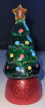 Cute Light-Up Christmas Tree Snow Globe Small 3.25 Inches Tall Tabletop Cute - $9.99