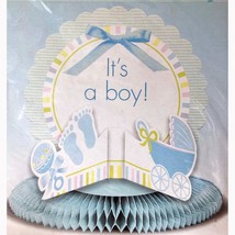 Baby Shower Honeycomb Centerpiece It&#39;s A Boy Table Top Decorations 12&quot; T... - $9.95