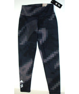New NWT Peloton Adidas Leggings M HR Womens Black Gray Tight Logo Spinni... - £99.71 GBP