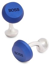 Boss Hugo Boss Alex Engraved Round Cufflinks in Blue 5045154800100 - £58.84 GBP
