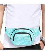 Turquoise Marble Pattern Fanny Pack Bumbag Waist Bag with 3 Compartment - $51.61 CAD