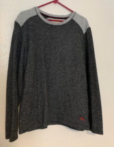 Tommy Bahama Mens Sz M Gray Charcoal Fleece Sweatshirt Pullover Long Sleeve - £14.22 GBP