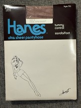 Vtg Hanes Ultra Sheer Tummy Control Sandalfoot Pantyhose Size D Little C... - $10.61