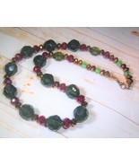 Necklace Bead Green Multi Color 20&quot; Appx. Lobster Clasp Upcycled Handmade  - €8,52 EUR