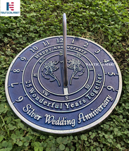 Anniversary Sundial Gift for 25th Silver Wedding Anniversary Home Decor Friends - £74.00 GBP