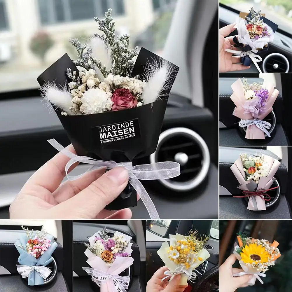 Dried Flower Car Air Freshener Car Air Outlet Aromatherapy For Girls Bouquet - £8.11 GBP+