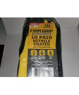 10 Pair Firm Grip Nitrile Coated Work Gloves Home Depot Brand Safety gloves - $21.78