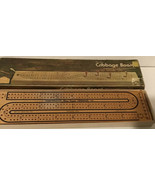 Vintage Wooden Cribbage Board in Box Instruction Continuous Track Clevel... - $24.50