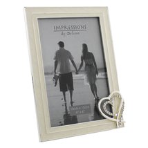 Juliana Beautiful Silverplated &amp; Epoxy 6&quot; x 4&quot; Photo Frame with Crystal Heart -  - £17.26 GBP