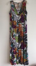 Boho Crinkle Gauze Long Colorful Maxi Vintage Summer Dress Large - £28.11 GBP