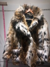 Topshop Faux Fur Coat Jacket Size UK 12 Animal  print Express Shipping - £27.31 GBP