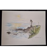Original Signed Beverly Ellstrand Laguna Beach, CA. 2001 Seascape Color ... - $28.50