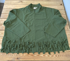 Truth + Style NWOT Women’s Zip Front Novelty fringe Jacket size 3X Green DD - £14.16 GBP