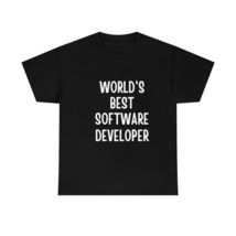 World&#39;s Best Software Developer T-Shirt, Funny Programmer T-Shirt Red/M - £16.06 GBP+