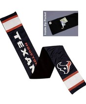 NFL Houston Texans Fleece-Lined  Jersey Scarf With Hidden Zip Pocket - £12.66 GBP