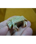 (Y-CRA-25) little tan red Crab SOAPSTONE stone figurine Pachygrapsus lov... - £6.75 GBP