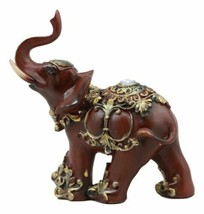 Thai Buddhism Decorated Feng Shui Elephant With Trunk Up Left Facing Fig... - $21.99