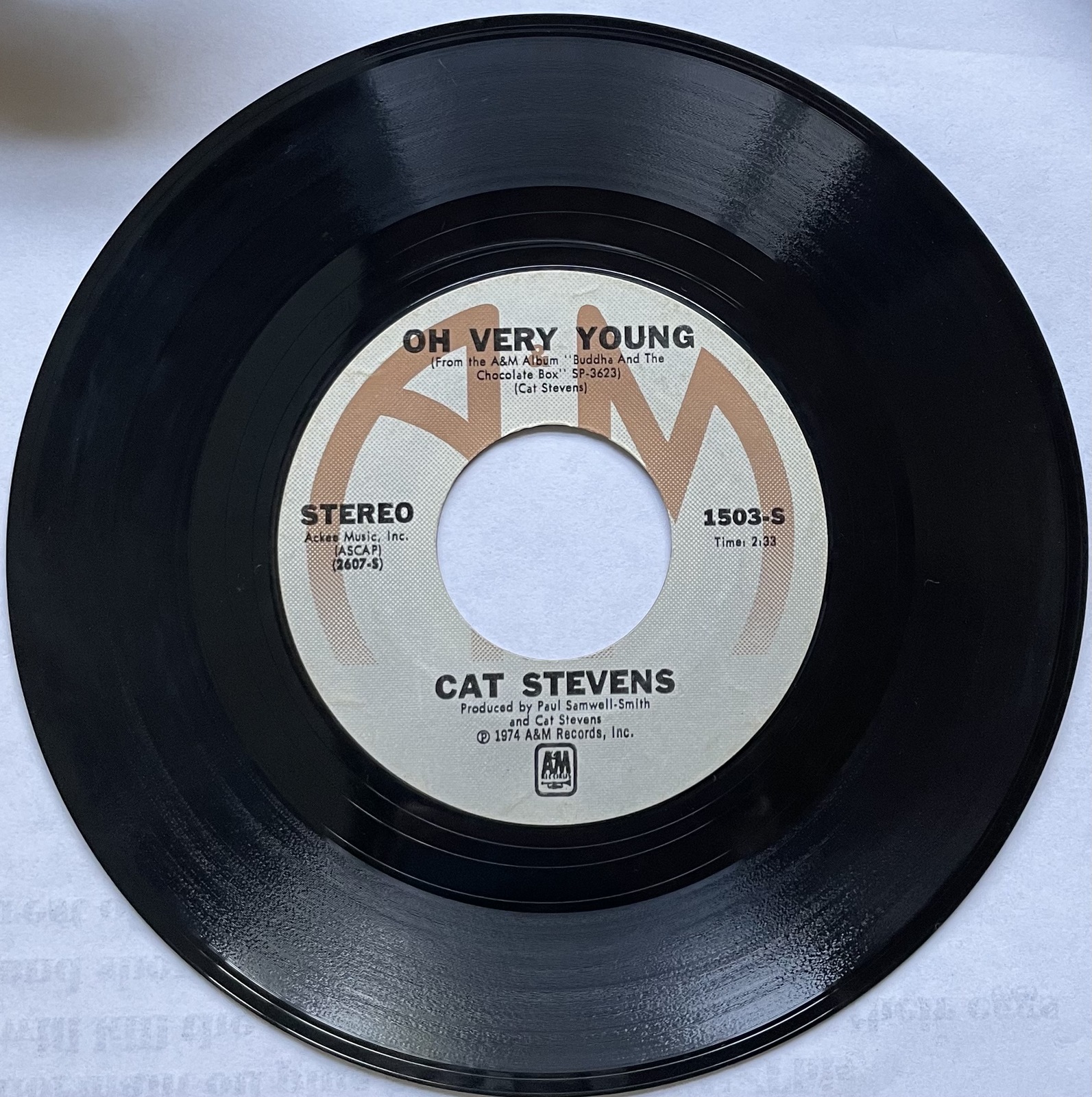 Cat Stevens - Oh Very Young/100 I Dream - 45RPM - 1974 - $9.98