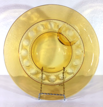 Vintage Indiana Glass KING&#39;S CROWN Thumbprint Pattern SNACK PLATE Amber - $4.74