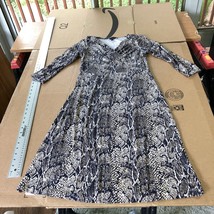 Talbots Snake Skin Pattern Top, Black Brown White, Small, Stretch 3/4 Sl... - $14.85