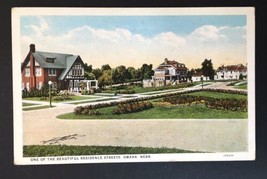 One of the Beautiful Residence Streets Omaha Nebraska PC WB Unposted - £7.99 GBP