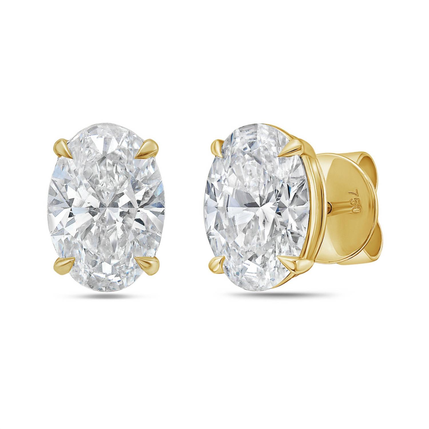 Diana M Jewels 10.00 Cts Lab Grown Oval Cut Stud Earrings Size One Size - $3,802.59