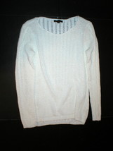 New Stylist Rachel Zoe Open Weave Sweater White Large L Womens Karla Top  - £249.29 GBP