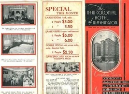 New Colonial Hotel of Washington Brochure Washington DC 1930&#39;s 15th &amp; M ... - £14.12 GBP