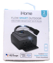 iHome Flow Outdoor Smart Plug with Dual Sockets, Weatherproof IPX3 WiFi ... - $23.74