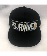 I Survived Vinyl Hat Black Adjustable Snapback  Yupoong Classic - $18.68