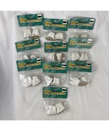 NOS Darice Lot of 10 Vintage Doll White Shoe Collection Button Up High B... - $38.69 CAD