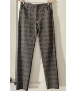 89th &amp; Madison Brown Plaid Comfy Stretch Straight Legged Pants, Fitted S... - £13.97 GBP
