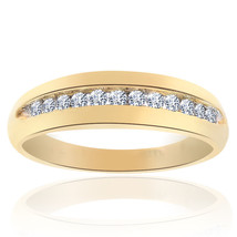 0.25 Carat Round Cut Brilliant Diamond Wedding Band 14K Yellow Gold - $266.31